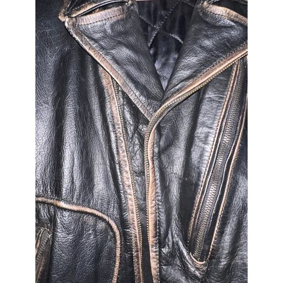 Vintage SA’HER Leathers Motorcycle Jacket Embossed “AMERICA” Eagle 80s L - Picture 16 of 16